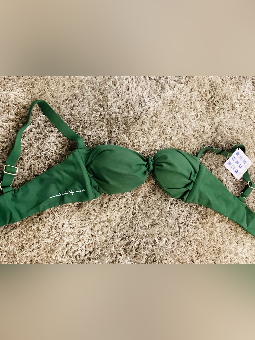 Emerald Green Bandeau Twist Bikini Top - Women Swim 🔫